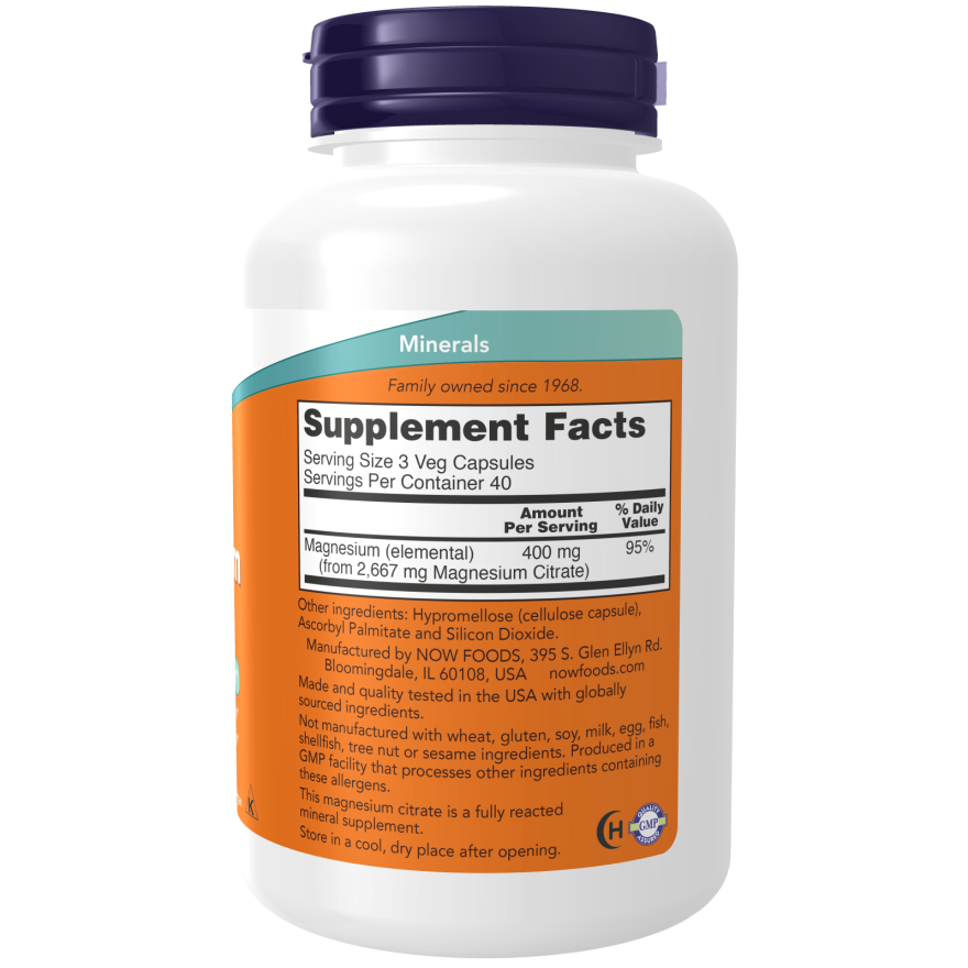 Magnesium Citrate 400mg - Now Foods