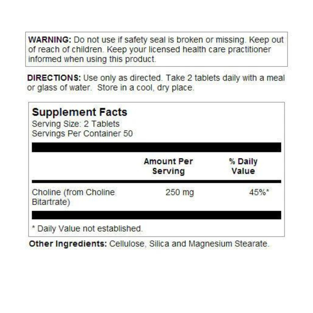 Choline Tablets 250 mg