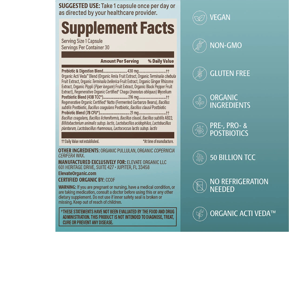 Gas & Bloating Probiotic Capsules - 30 Servings
