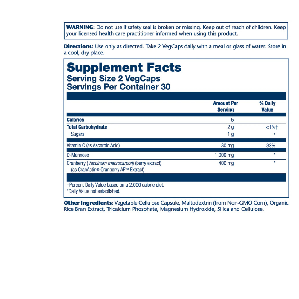 D-Mannose With Cranactin Cranberry Extract