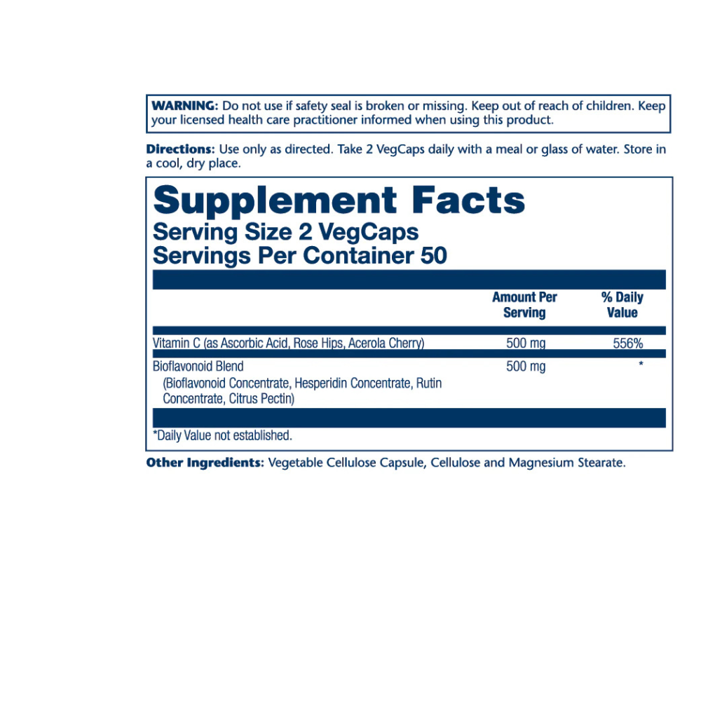 Vitamin C & Bioflavonoids 1:1 500mg