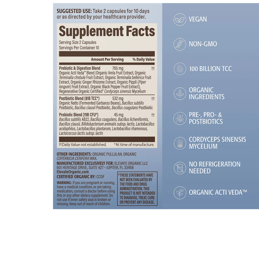 10-Day Gut Reset Probiotic Capsules - 10 Servings