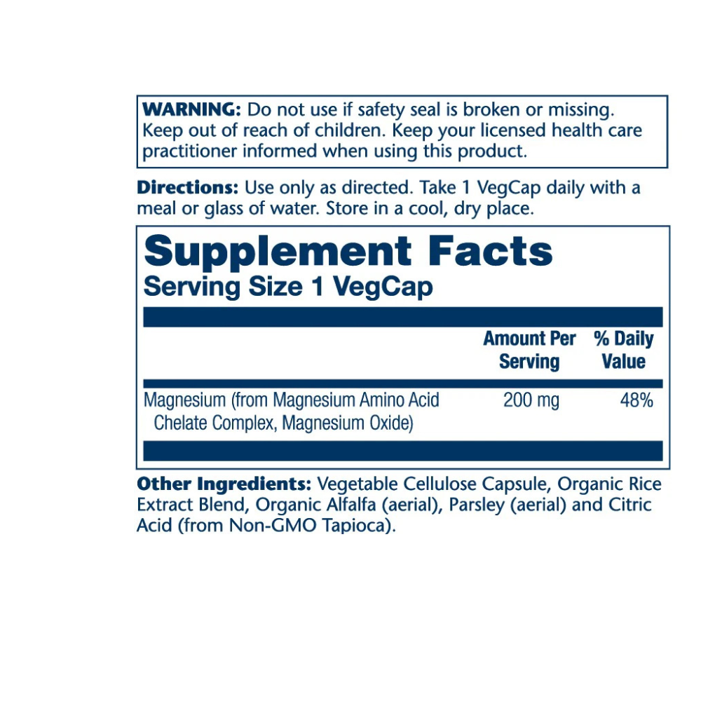 Magnesium, Amino Acid Chelate 200mg