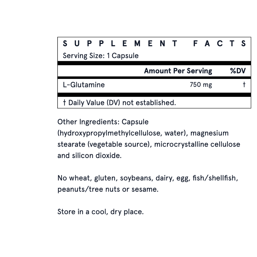 L-Glutamine - 750mg Veggie Capsules