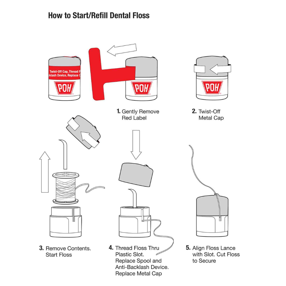 Classic White NoWax 3 x 100 Yard Dental Floss Refills