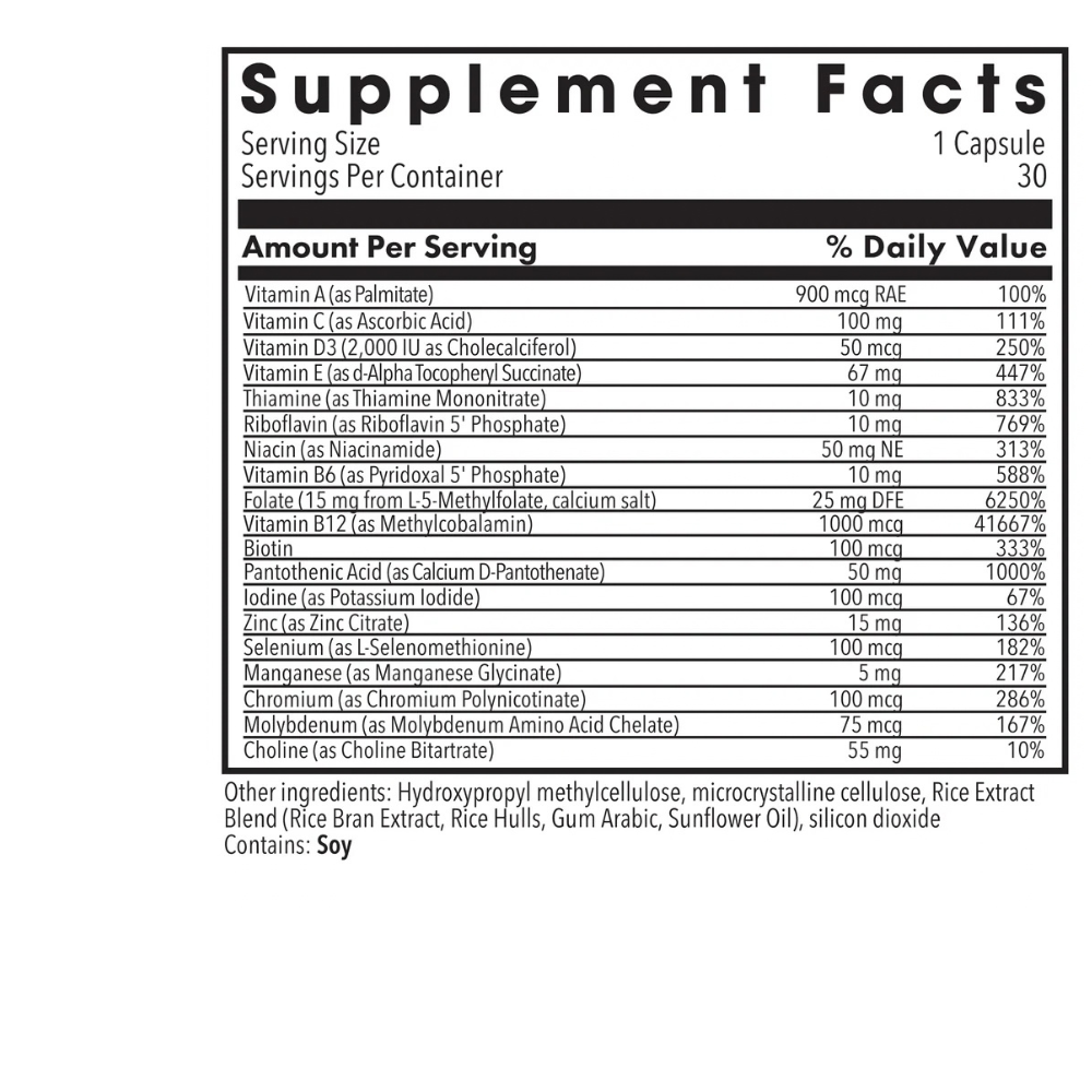 MethylPro Multivitamin + 15 mg L-metilfolato