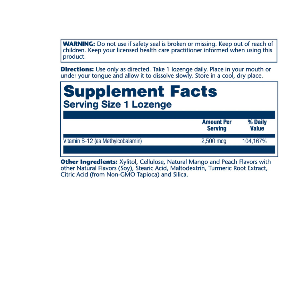 Methyl B-12, Mango Peach - 2500mcg