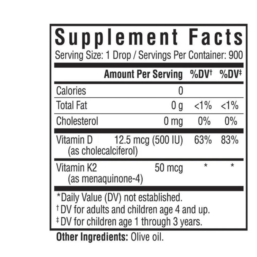 Vitamin D3 + K2 Drops