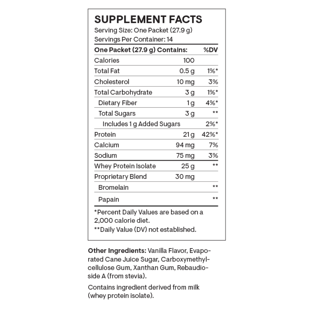 Whey Protein Isolate - Travel Packs - Vanilla