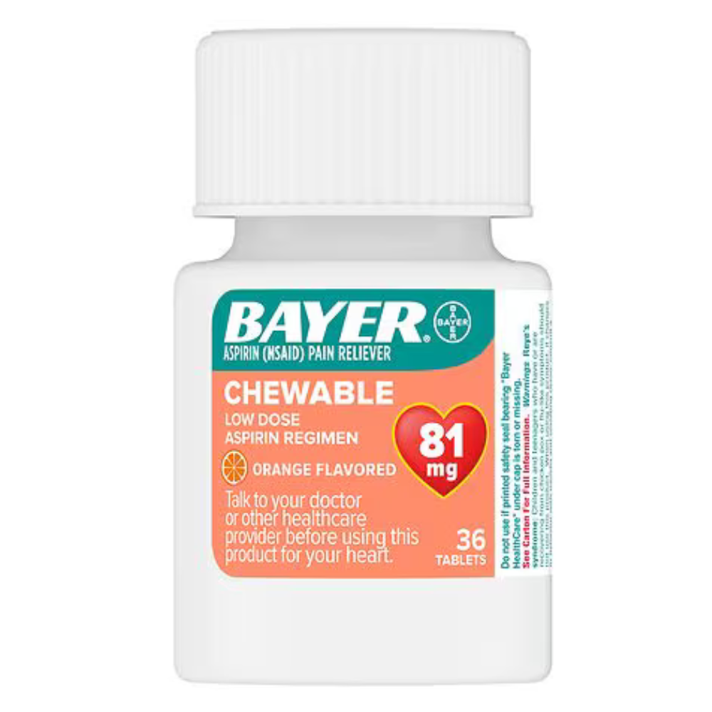 ASPIRIN BAYER 81 MG ORANGE FLAVOR