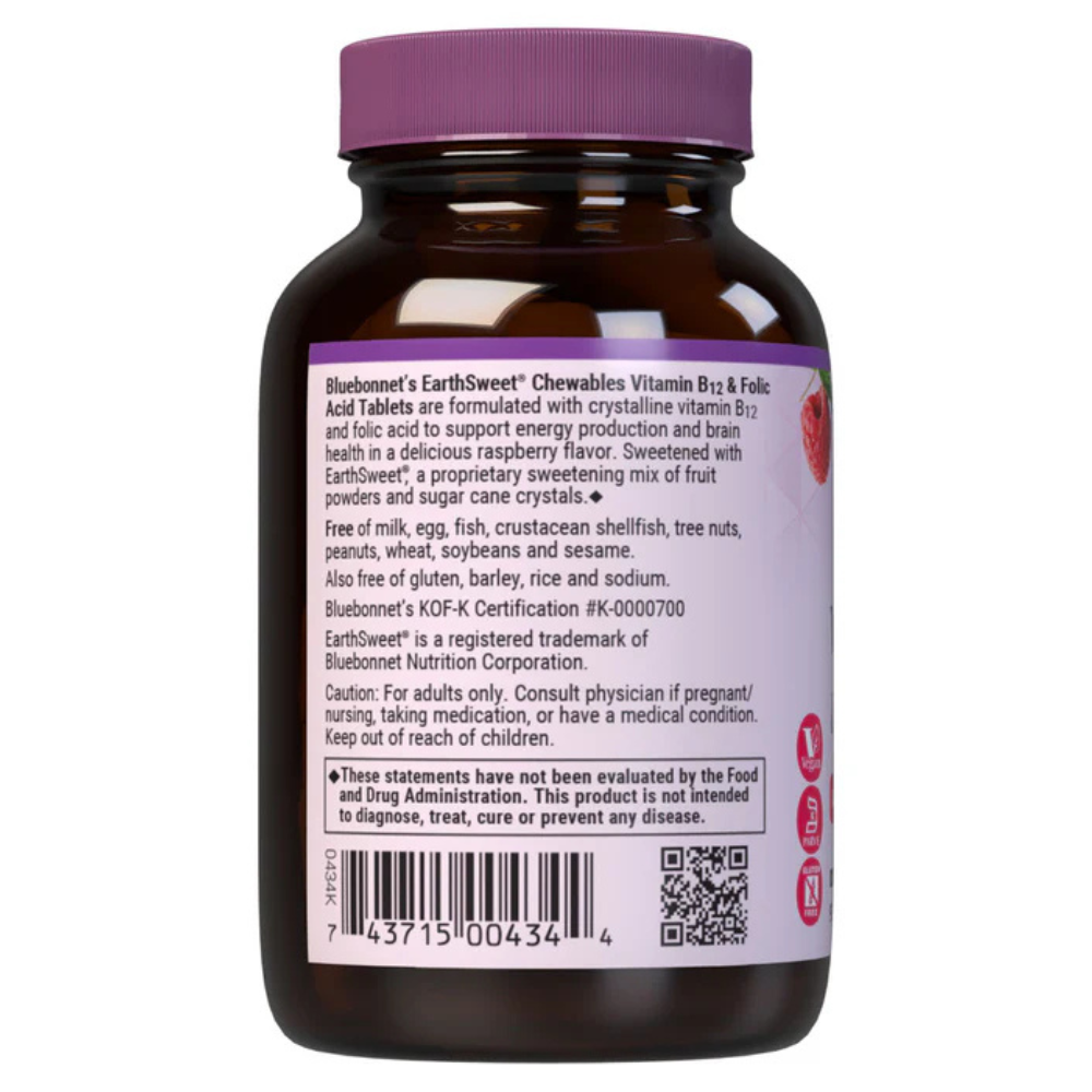 EARTHSWEET CHEWABLES VITAMIN B12 & FOLIC ACID