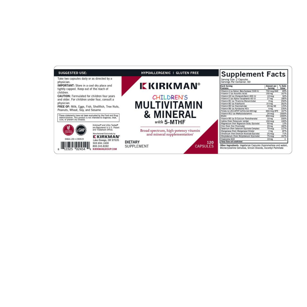 CHILDREN'S MULTIVITAMIN & MINERAL WITH 5-MTHF - HYPOALLERGENIC