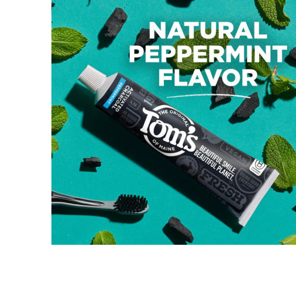 Pasta de Dientes Natural de Carbón Activado y Menta con Flúor