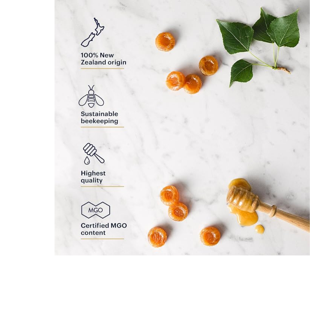 Pastillas de miel de Manuka, Propóleo, MGO 400+
