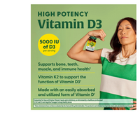 Thumbnail for Vitamin D3 5000 IU (125 mcg) plus K & K2