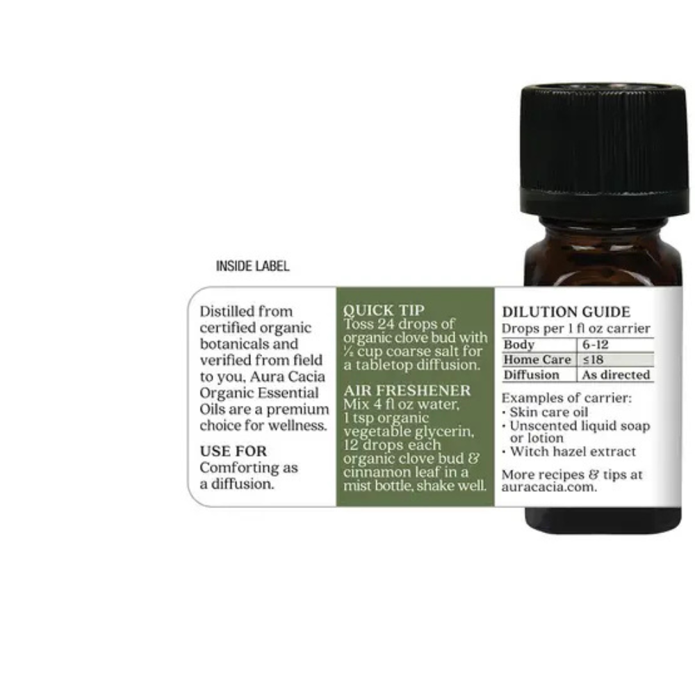 Aura Cacia Aceite Esencial Orgánico de Clavo de Olor