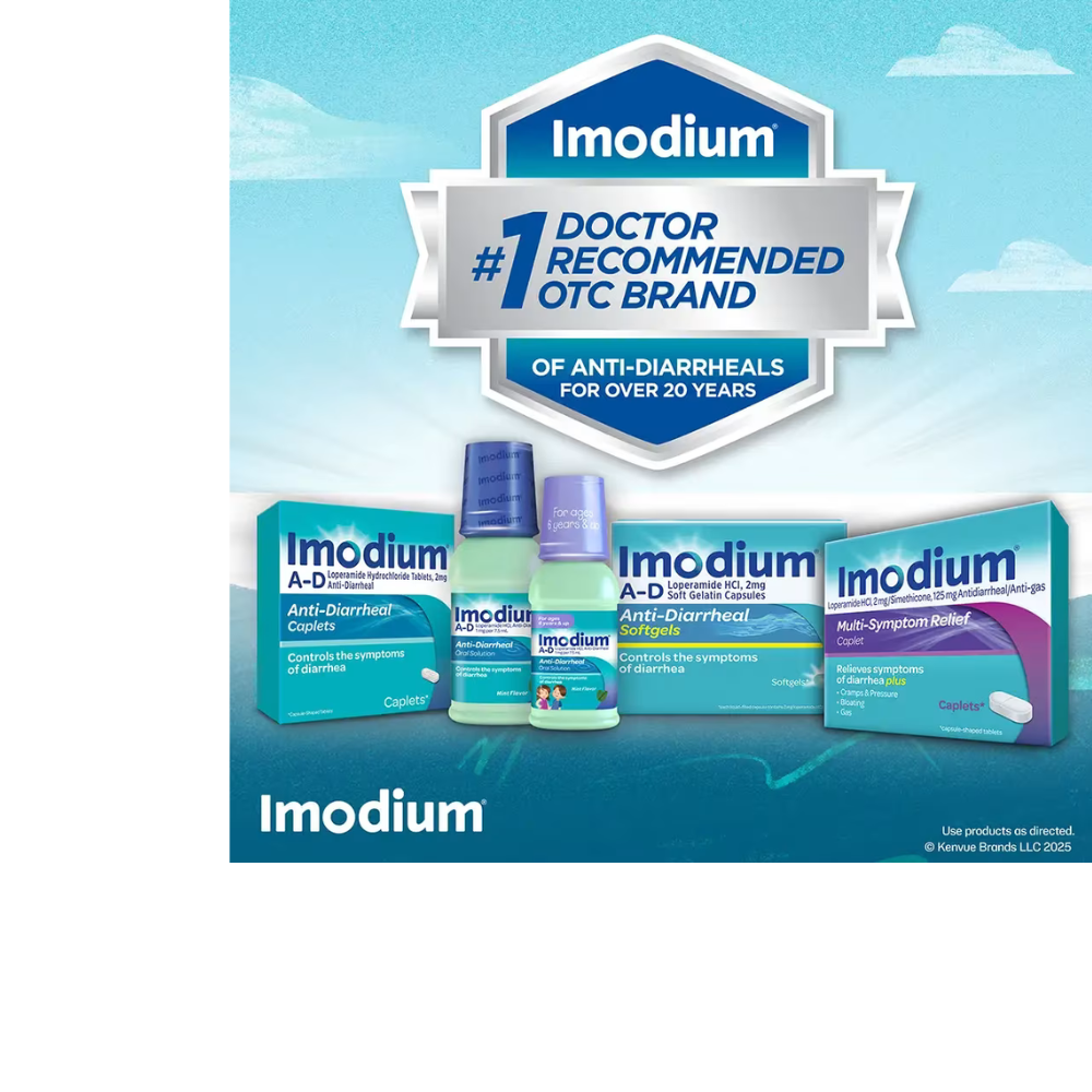 IMODIUM A-D Diarrhea Relief Caplets, Loperamide Hydrochloride
