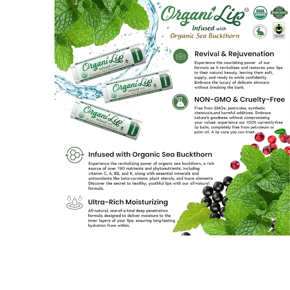 Spearmint Ultra Moisturizing Organic Lip Balm