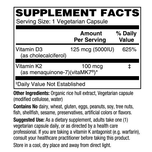 Vitamina D3 MÁS K2 125MCG
