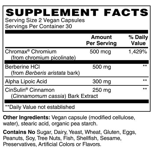 thumbnail image 2 of Blood Sugar Support Blend – Alpha Lipoic Acid & Cinnamon 20 Herbs 60 Capsules 2 of 2