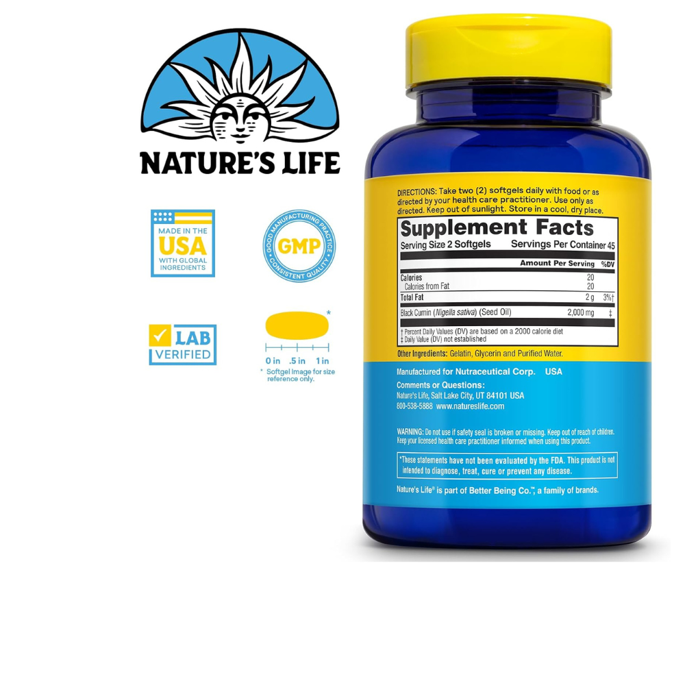 BLACK SEED OIL, COLD PRESSED 2000 MG