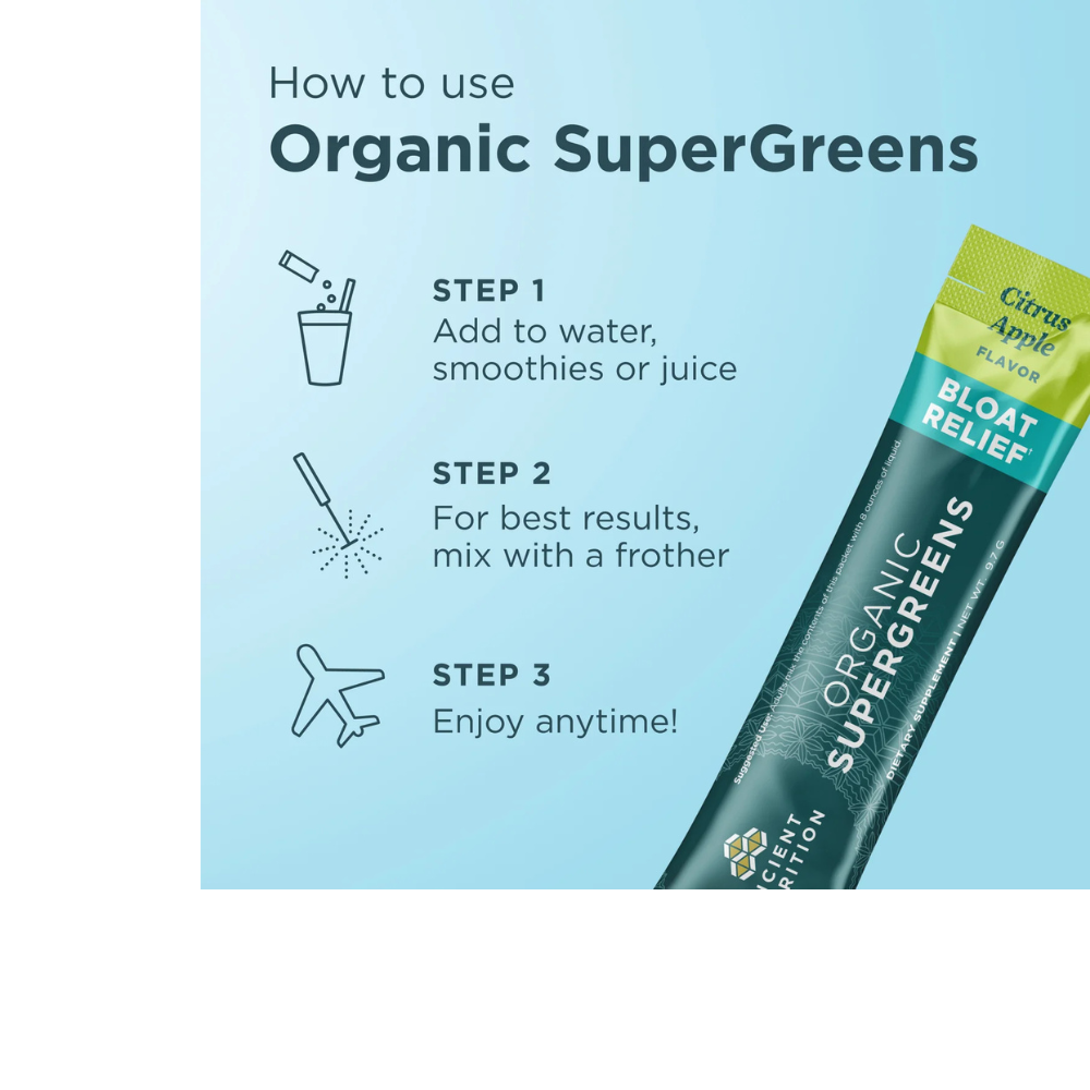 ORGANIC SUPERGREENS BLOAT RELIEF STICK PACKS