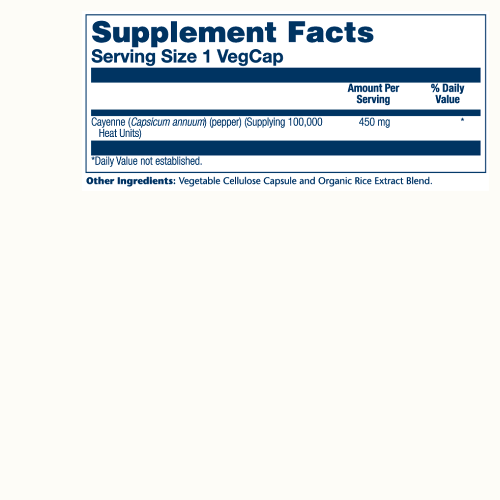 Cayenne Pepper 100,000 HU - 450mg