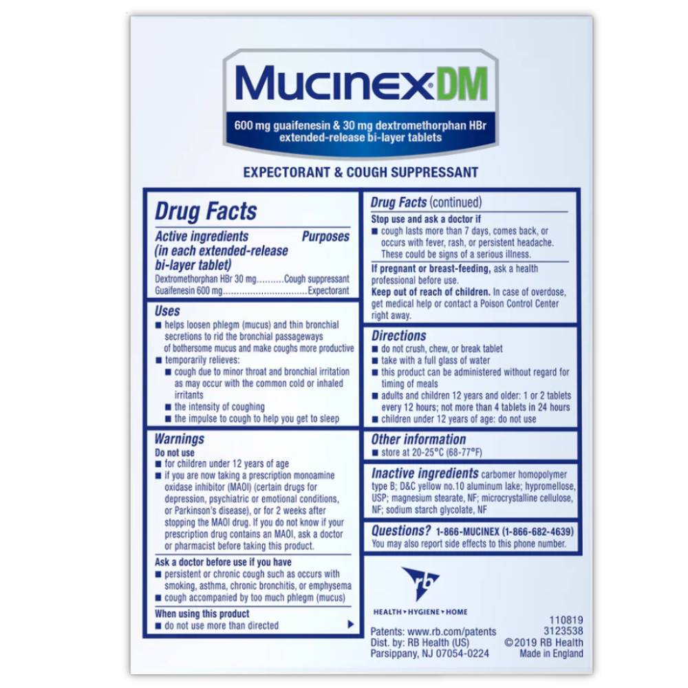 Mucinex DM Extended-Release Bi-Layer Tablets