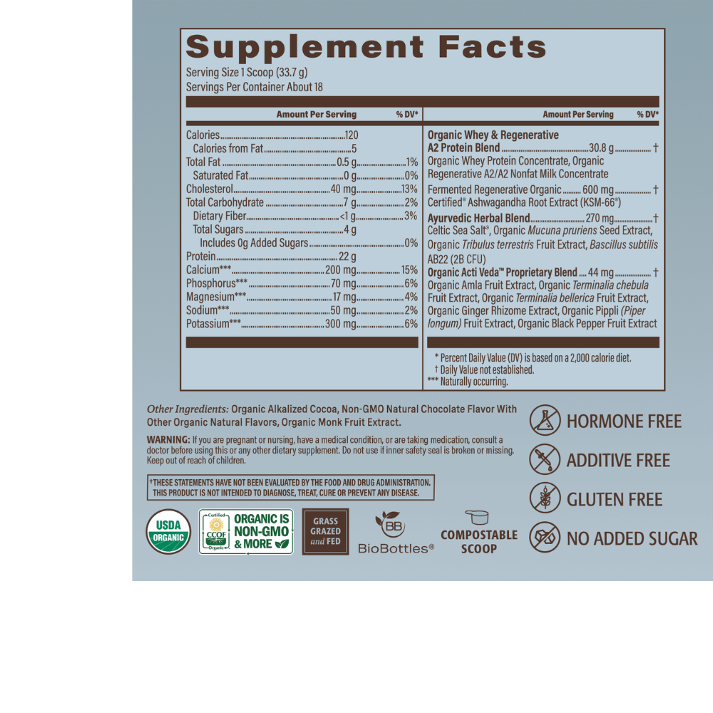 Organic Men's Protein Grassfed Whey Powder - 18 Servings