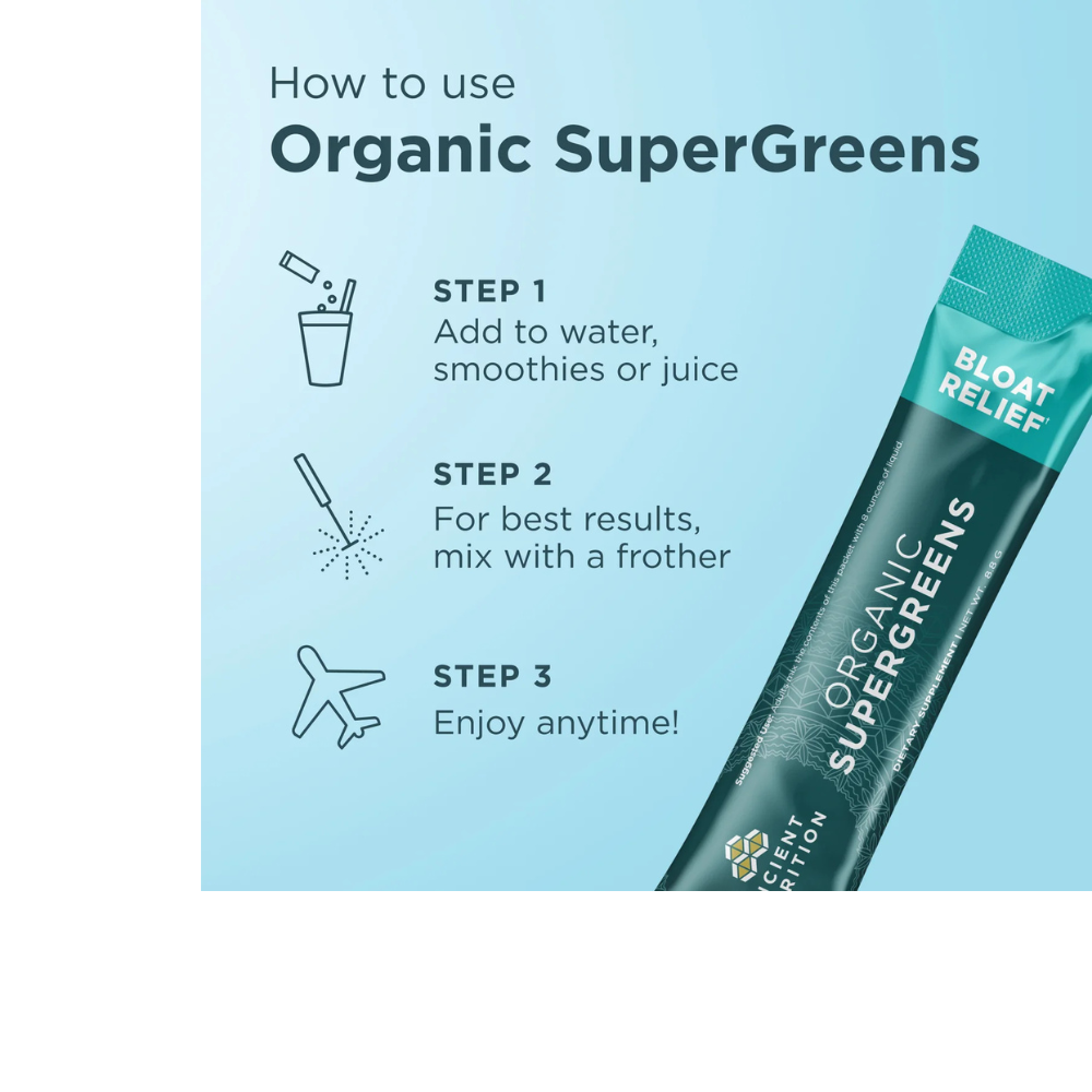 ORGANIC SUPERGREENS BLOAT RELIEF STICK PACKS