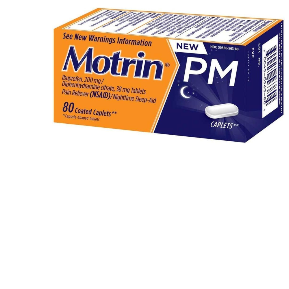 MOTRIN PM Caplets, 200mg Ibuprofen & 38mg Sleep Aid for Pain Relief at Night