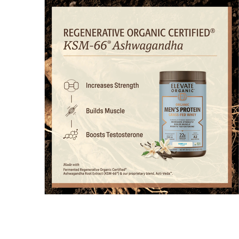 ORGANIC MEN'S PROTEIN GRASSFED WHEY POWDER - 18 SERVINGS