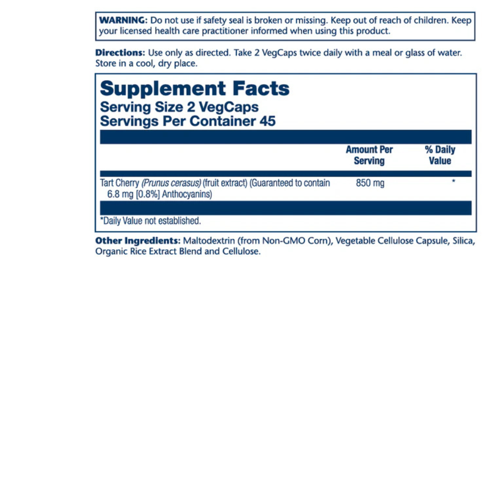 Tart Cherry Fruit Extract 425mg