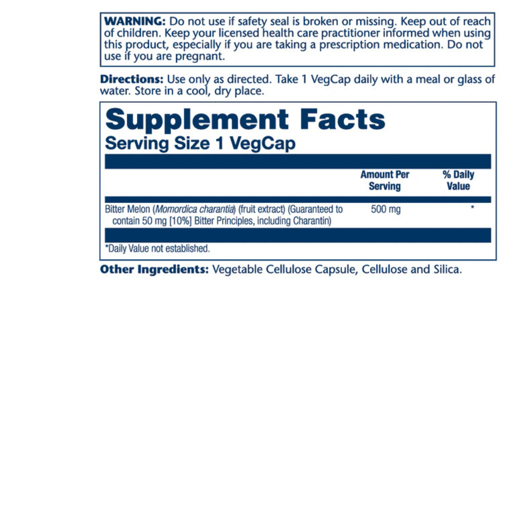 Bitter Melon Fruit Extract 10%, 500mg