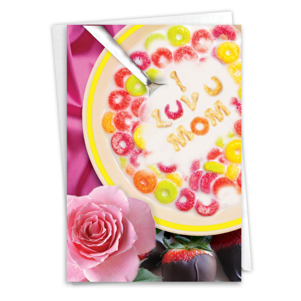 Cereal "Te amo, mamá": Tarjeta de felicitación de humor para el Día de la Madre