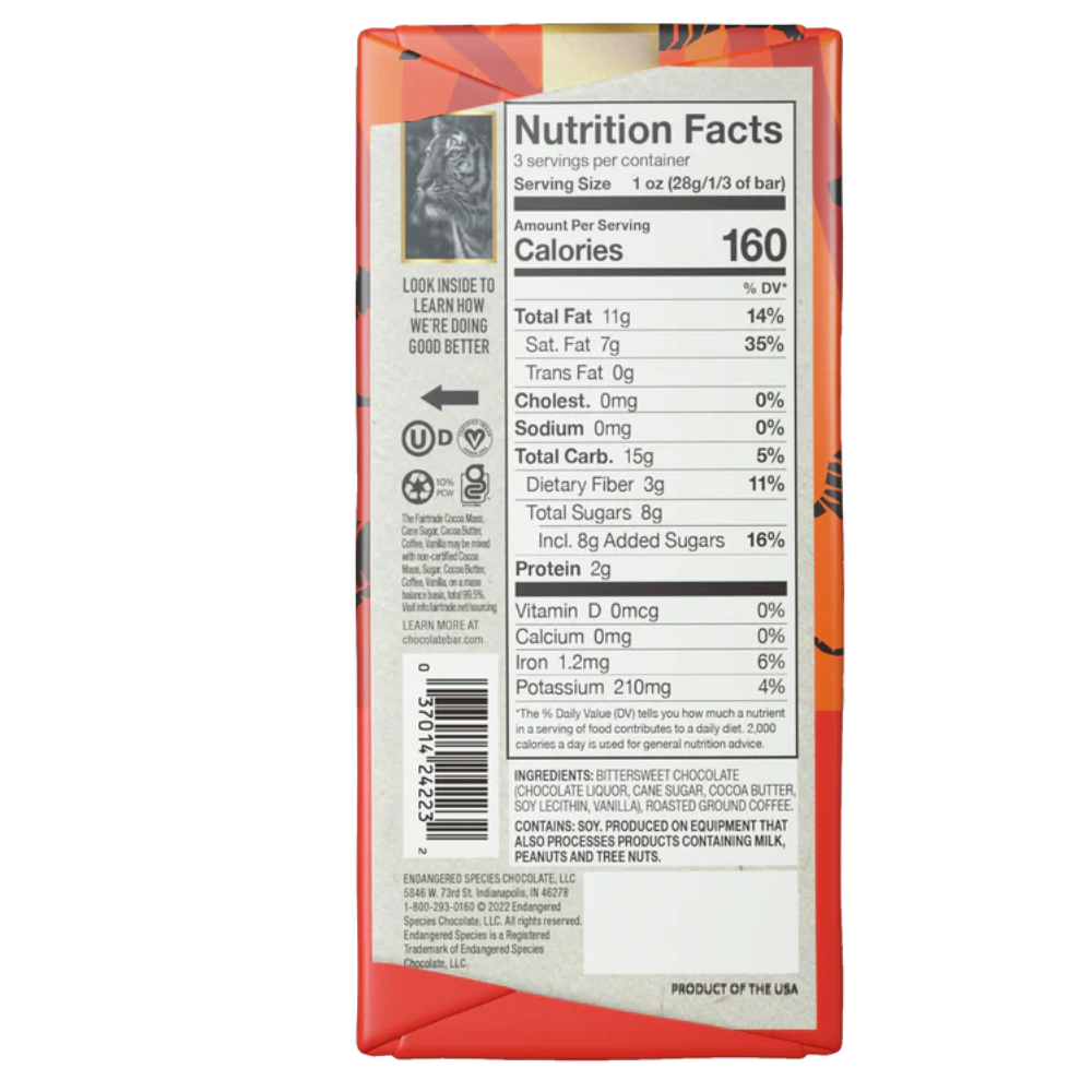 espresso beans + 72% dark chocolate