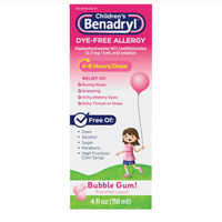 Thumbnail for Children’s BENADRYL Dye-Free Allergy Liquid Diphenhydramine Antihistamine Allergy Medicine
