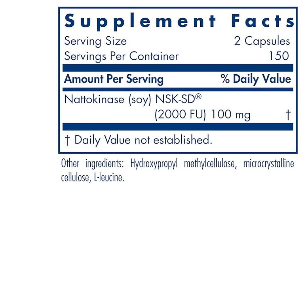 Nattokinase 50 mg NSK-SD 1000 Fibrinolytic Units