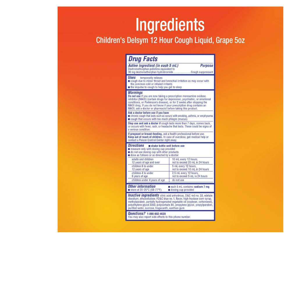 Delsym 12 Hour Grape Flavored Children’s Cough Liquid