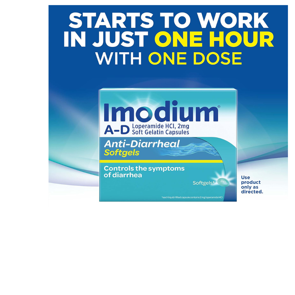 IMODIUM A-D Medicamento Antidiarreico Cápsulas Blandas con 2mg de Loperamida HCl