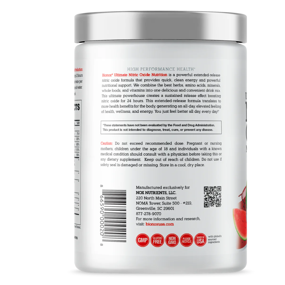 Ultimate Nitric Oxide Nutrition - Berry Burst Flavor - Full 30 Days Supply