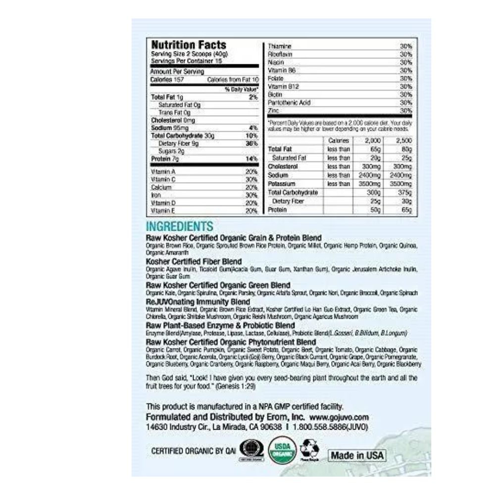 Juvo Organic Raw Meal, Original