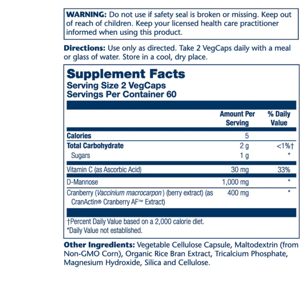 D-Mannose With Cranactin Cranberry Extract