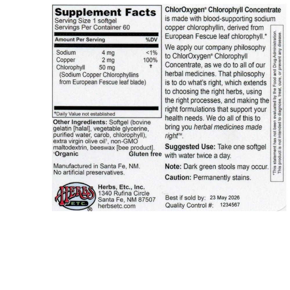 ChlorOxygen Chlorophyll Concentrate