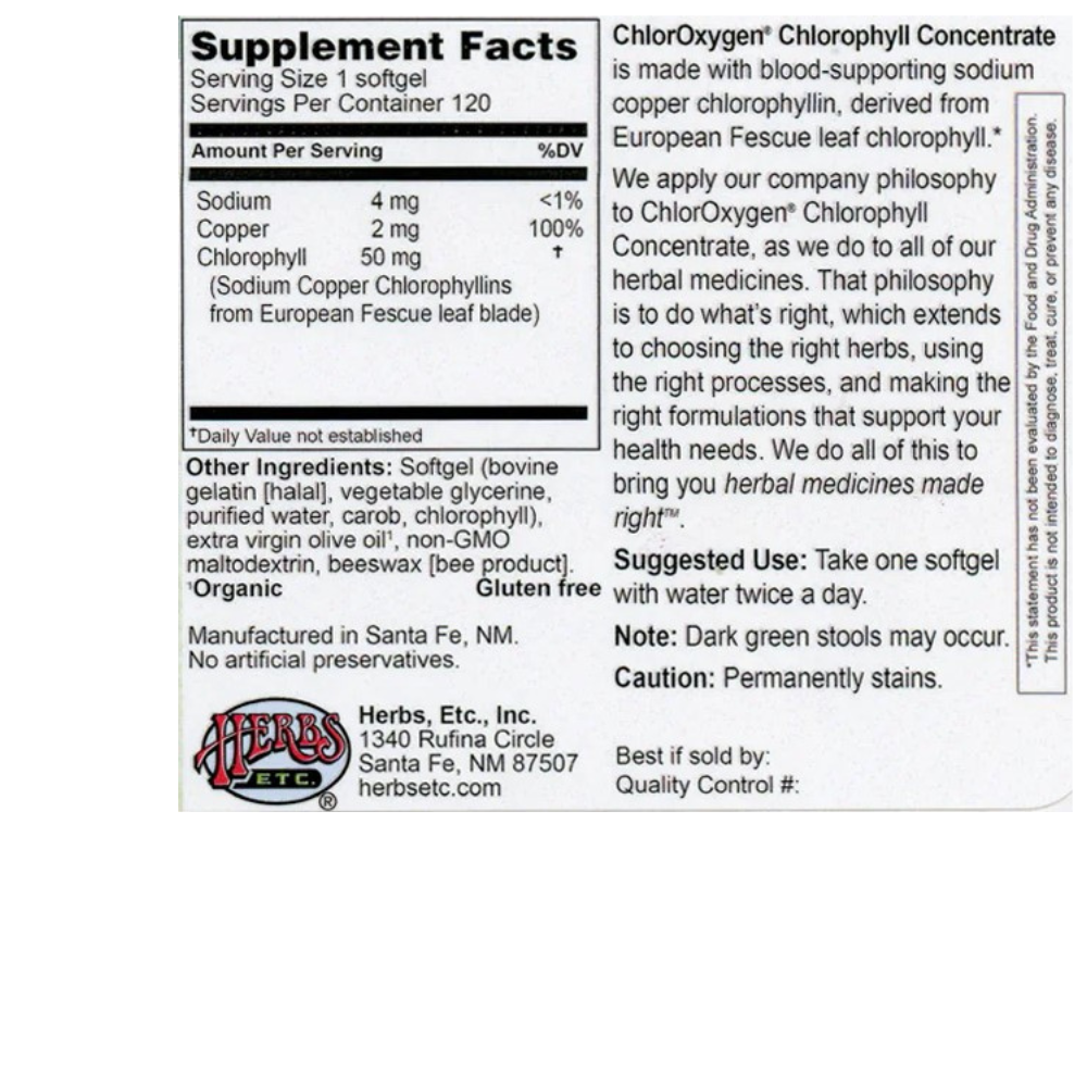 ChlorOxygen Chlorophyll Concentrate