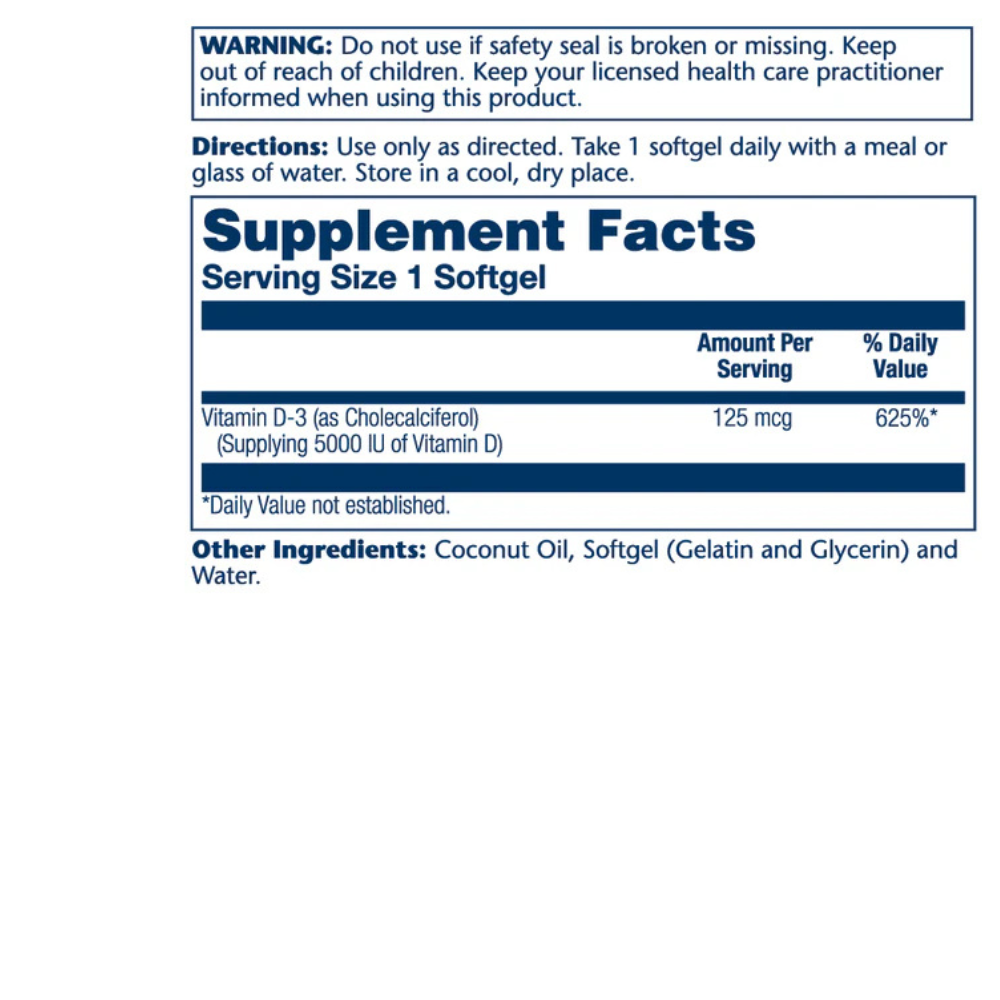 Super Bio Vitamin D-3 - 125mcg