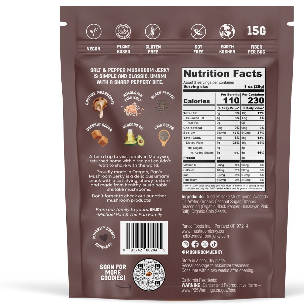 Salt & Pepper Mushroom Jerky