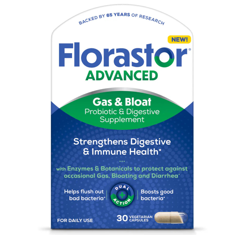 Florastor Advanced Gas & Bloat Probiotic & Digestive Supplement