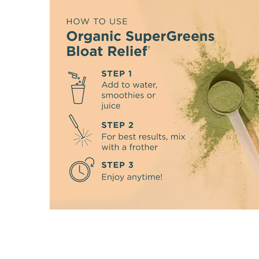 Organic SuperGreens Bloat Relief - CITRUS APPLE FLAVOR