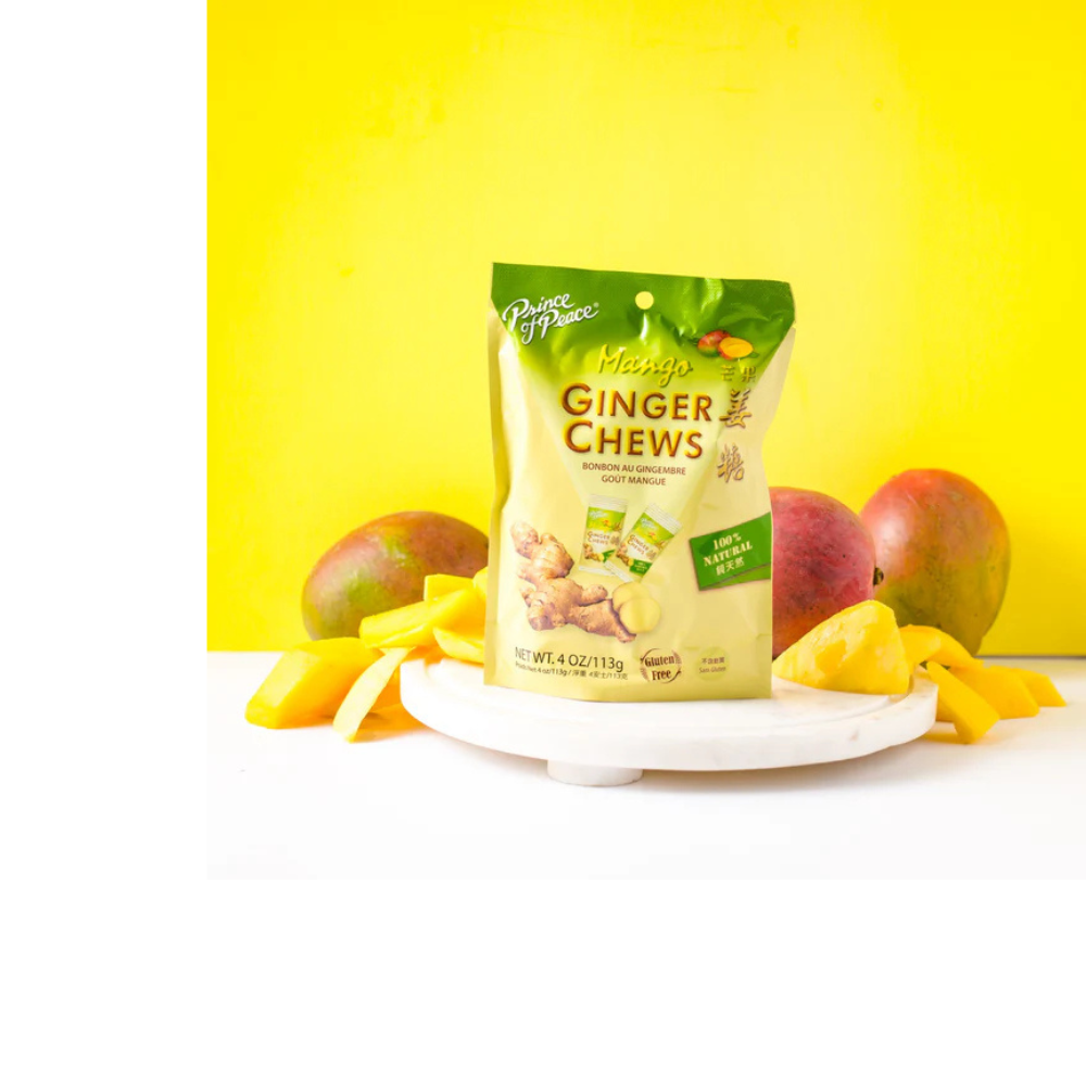 Caramelos de jengibre Príncipe de Paz (masticables) con mango